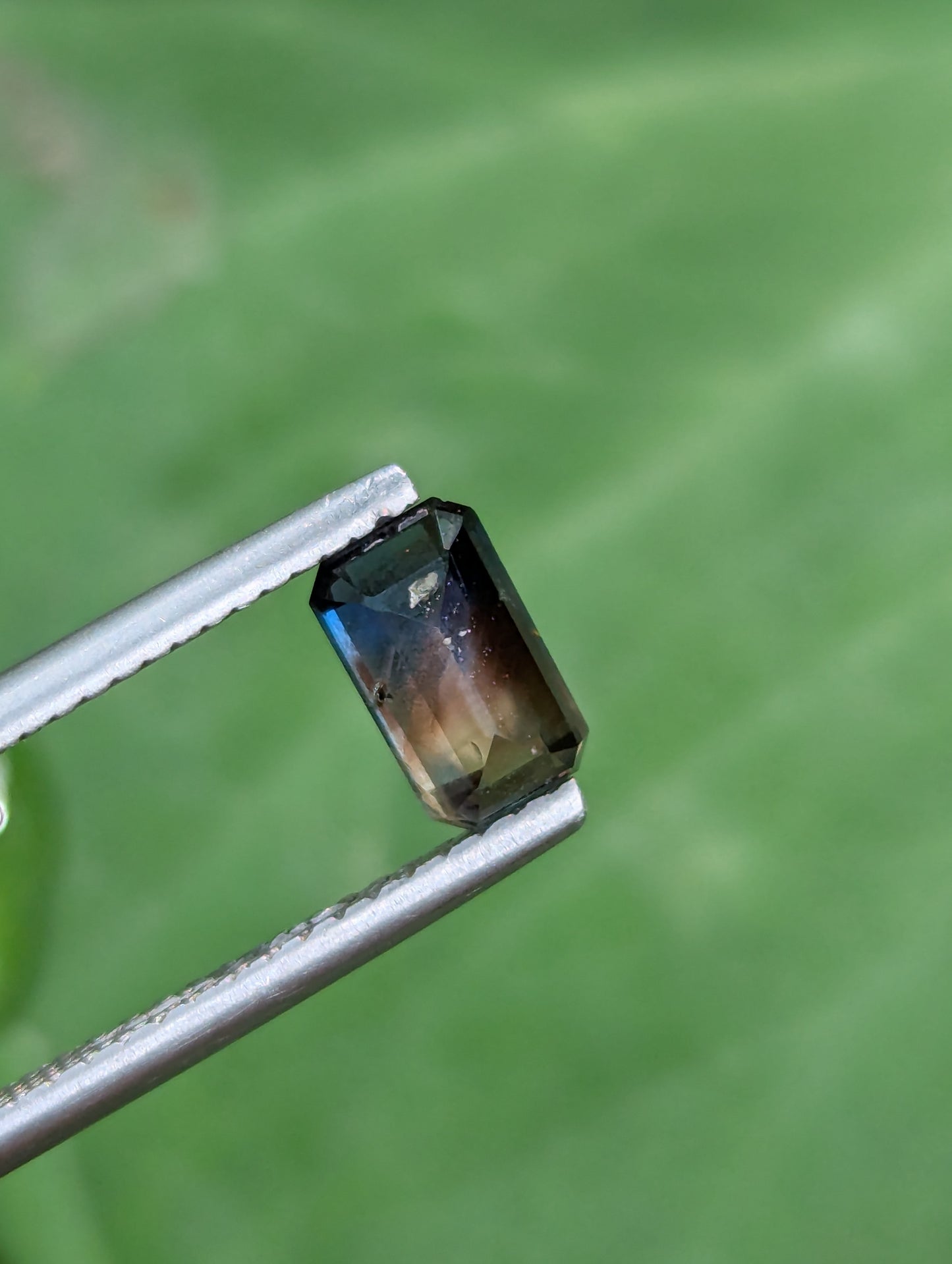 Natural Bi-Colour Sapphire 1.13 Ct Rectangle Cushion Cut Copper Blue Loose Gemstone