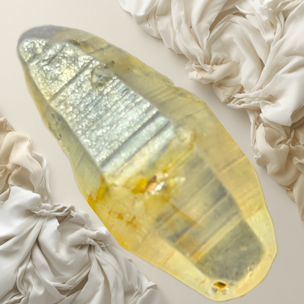Natural Sapphire Crystal – 7.77 ct Blue Geuda Core with Yellow Tint | Unheated Ceylon Crystal