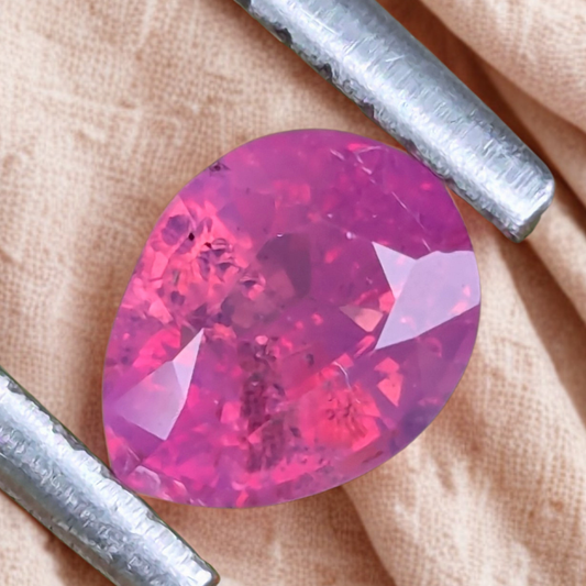 Natural Unheated Padparadscha Color Smoky Sapphire 0.99 Ct Pear Cut