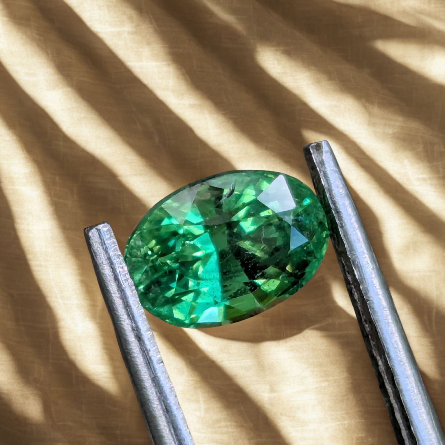 Natural Tsavorite Garnet 1.55 Carat Oval Cut Green Gemstone
