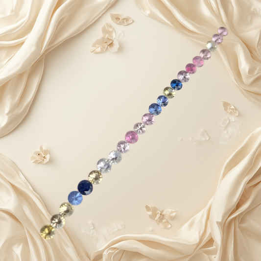 Natural Multi-Color Sapphire Parcel – 3.06 Carats | 25 Pieces | 3mm Round Sapphires