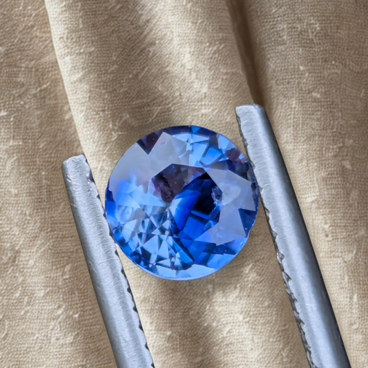 Natural Blue Sapphire 1.04 Ct Round Cut Certified Heated Loose Gemstone | Natural Corundum Blue Stone for Ring Pendant Jewelry