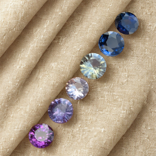 Natural Mixed Color Sapphire Parcel – 3.57ct Round Clean Stones