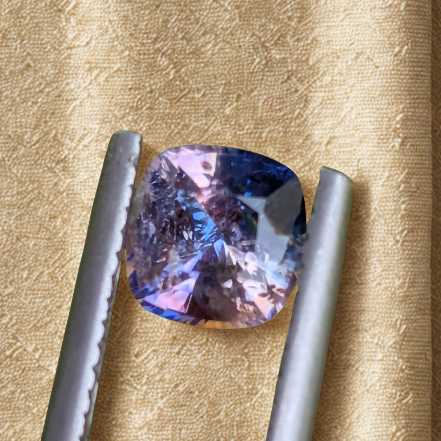 Natural Bicolour Sapphire 1.28 Ct Cushion Cut – Blue & Sunset Tone
