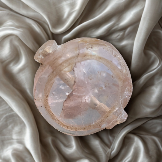 Natural Transparent Rose Quartz Hand-Carved Mukkuru Bead | 25.00 ct | One-of-a-Kind Sri Lankan Collector's Gem