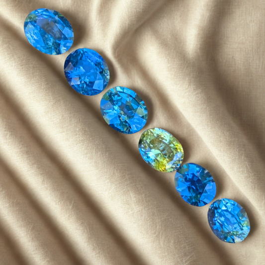 Natural Bi-Colour Sapphire Ovals Parcel – 3.28ct Ceylon Gemstones