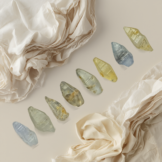 Natural Sapphire Crystal Parcel – 52 ct (8 Pieces) | Blue & Yellow Unheated Ceylon Crystals