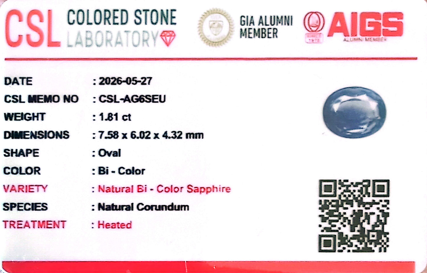 Natural Blue Sapphire – 1.85 Ct | Ceylon Origin | $360