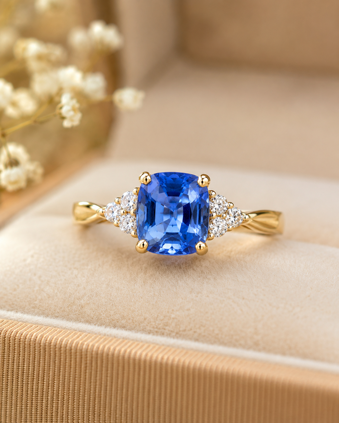 Natural Ceylon Cornflower Blue Sapphire – 1.32 Ct Cushion Cut | Heated | VS Clarity
