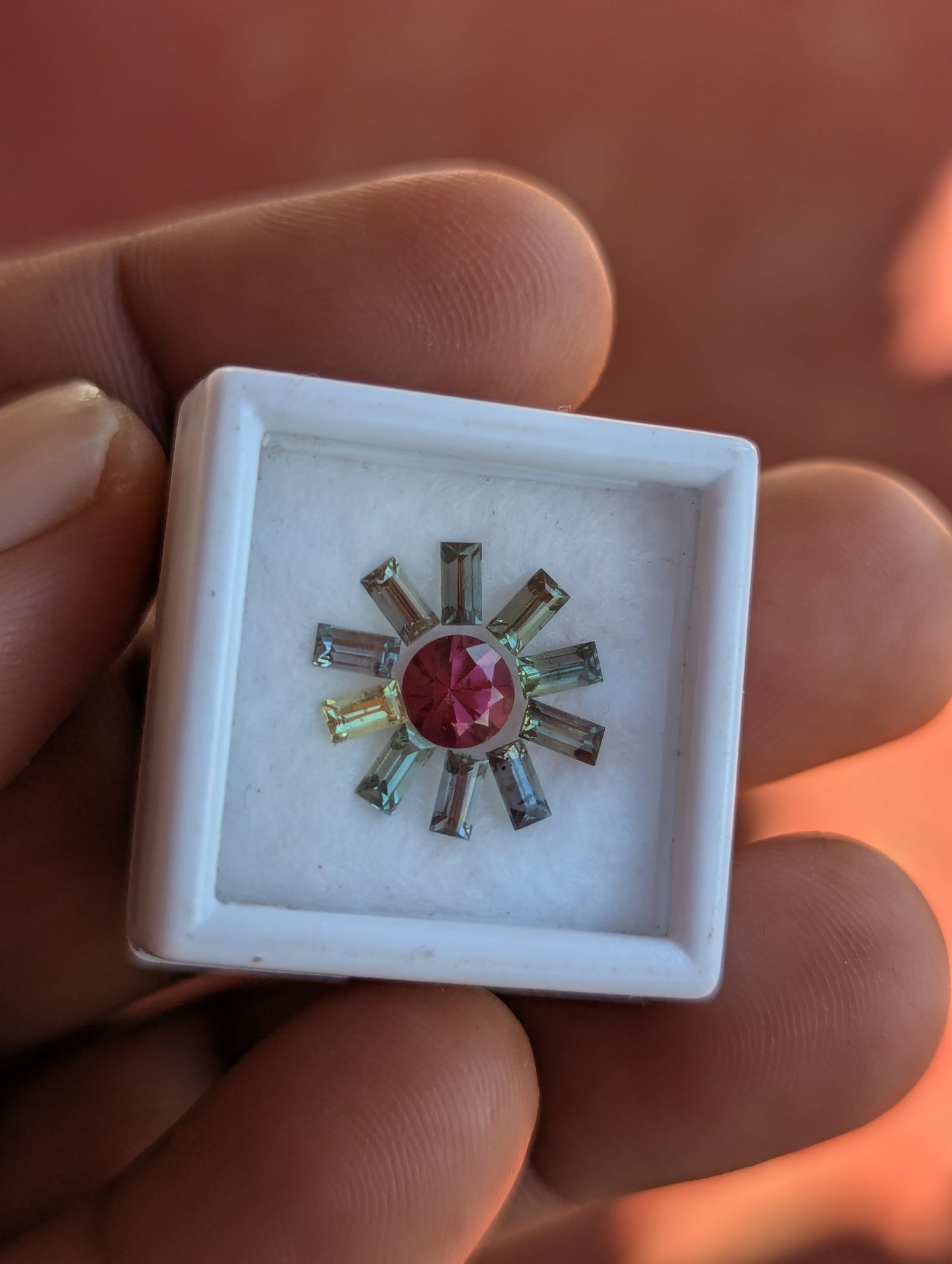 Unheated Natural Sapphire & Garnet Set – 1.72ct Sapphire with 0.70ct Garnet Center