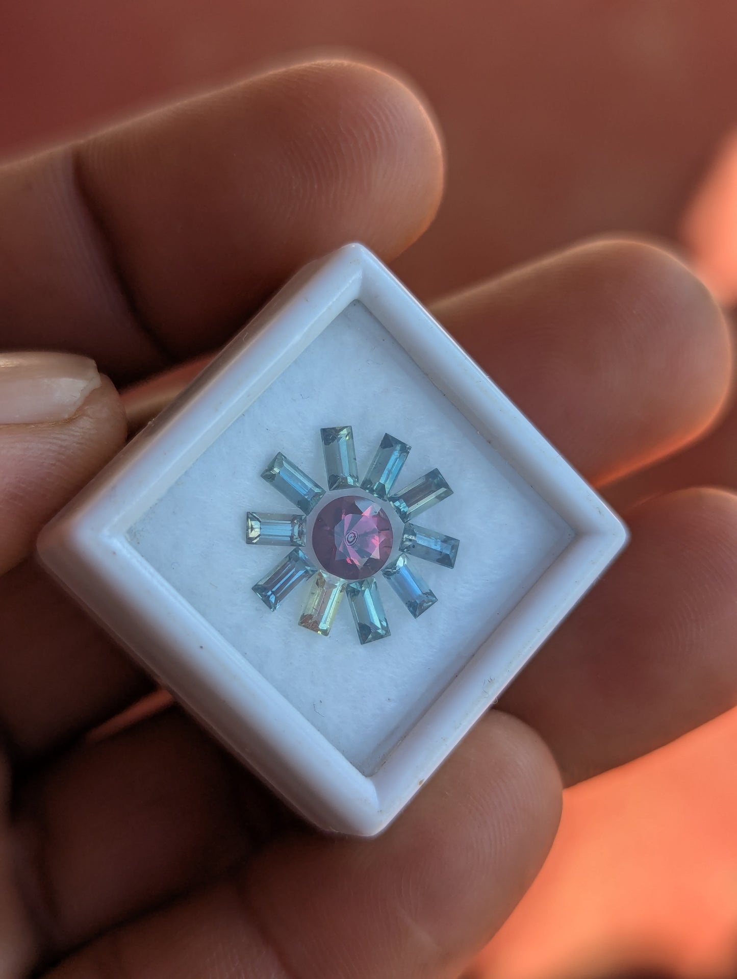 Unheated Natural Sapphire & Garnet Set – 1.72ct Sapphire with 0.70ct Garnet Center