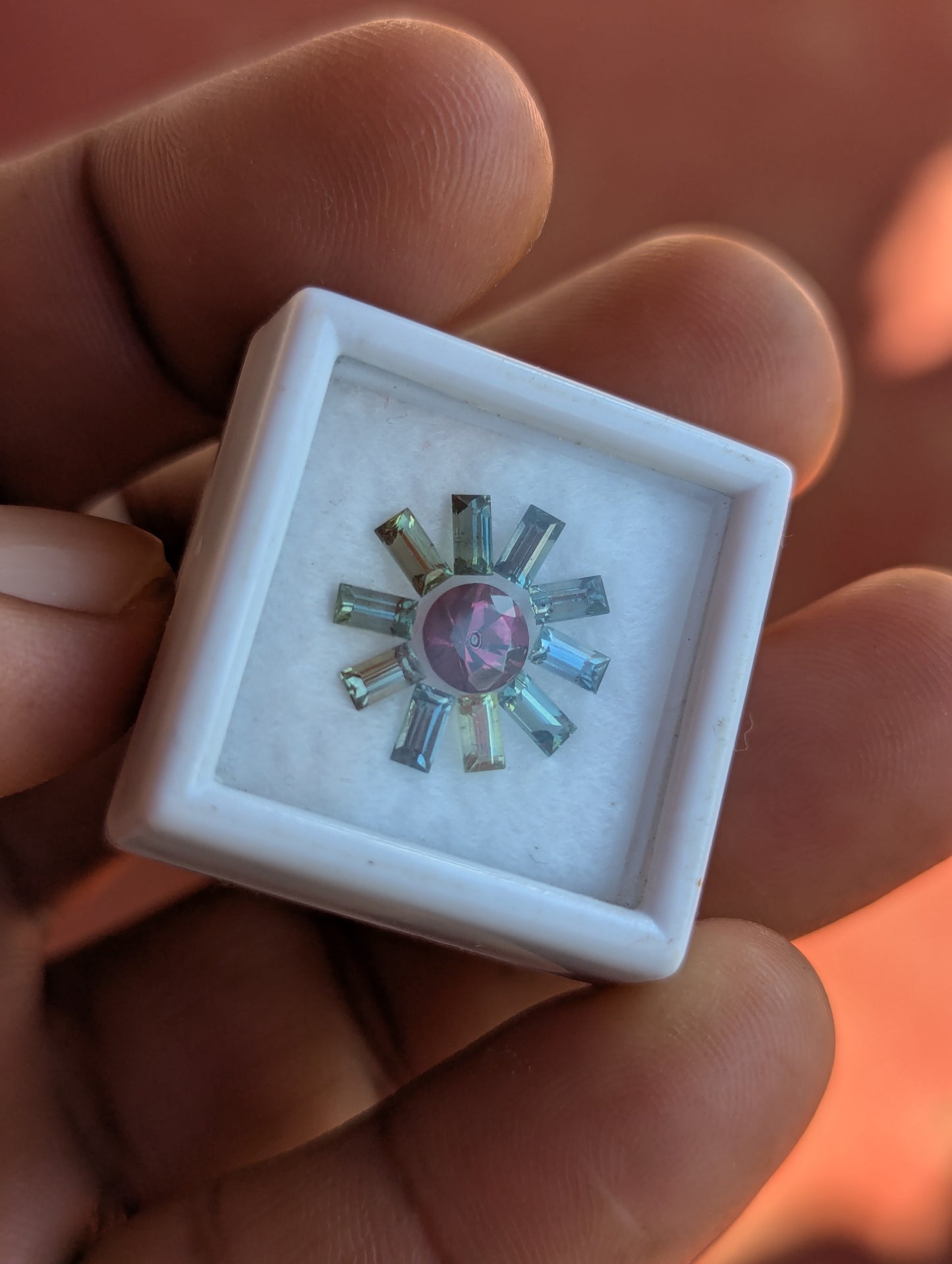Unheated Natural Sapphire & Garnet Set – 1.72ct Sapphire with 0.70ct Garnet Center