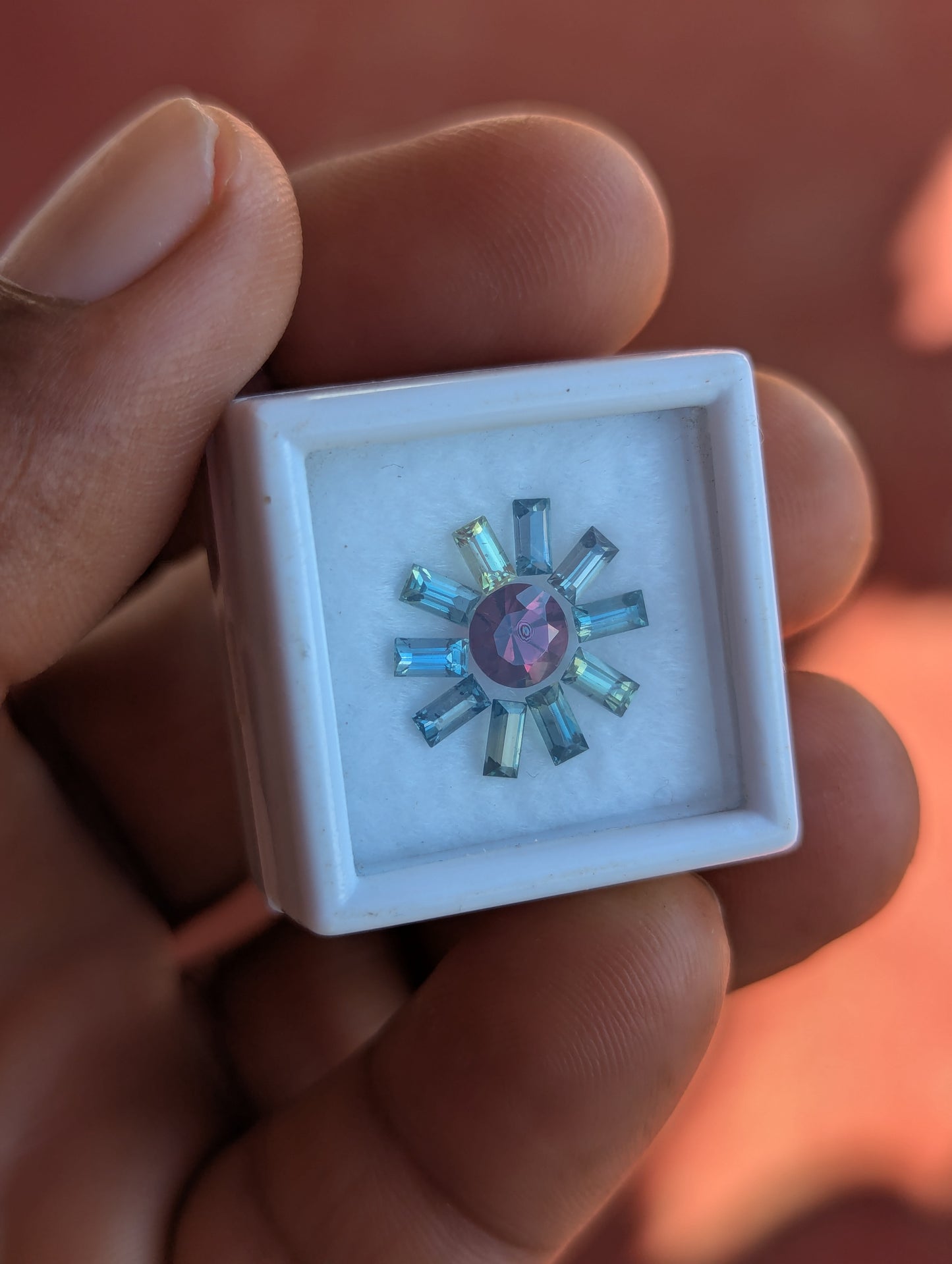 Unheated Natural Sapphire & Garnet Set – 1.72ct Sapphire with 0.70ct Garnet Center