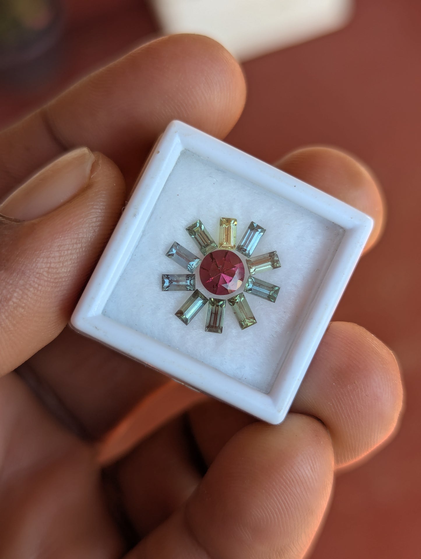 Unheated Natural Sapphire & Garnet Set – 1.72ct Sapphire with 0.70ct Garnet Center