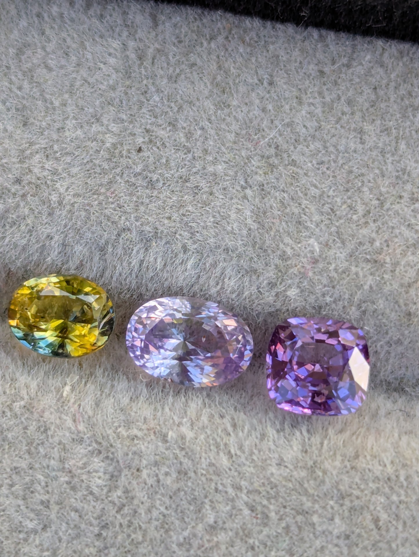Natural Mixed Sapphire Trio 1.80ct – Purple, Lavender & Bi-Color | VVS | Sri Lanka