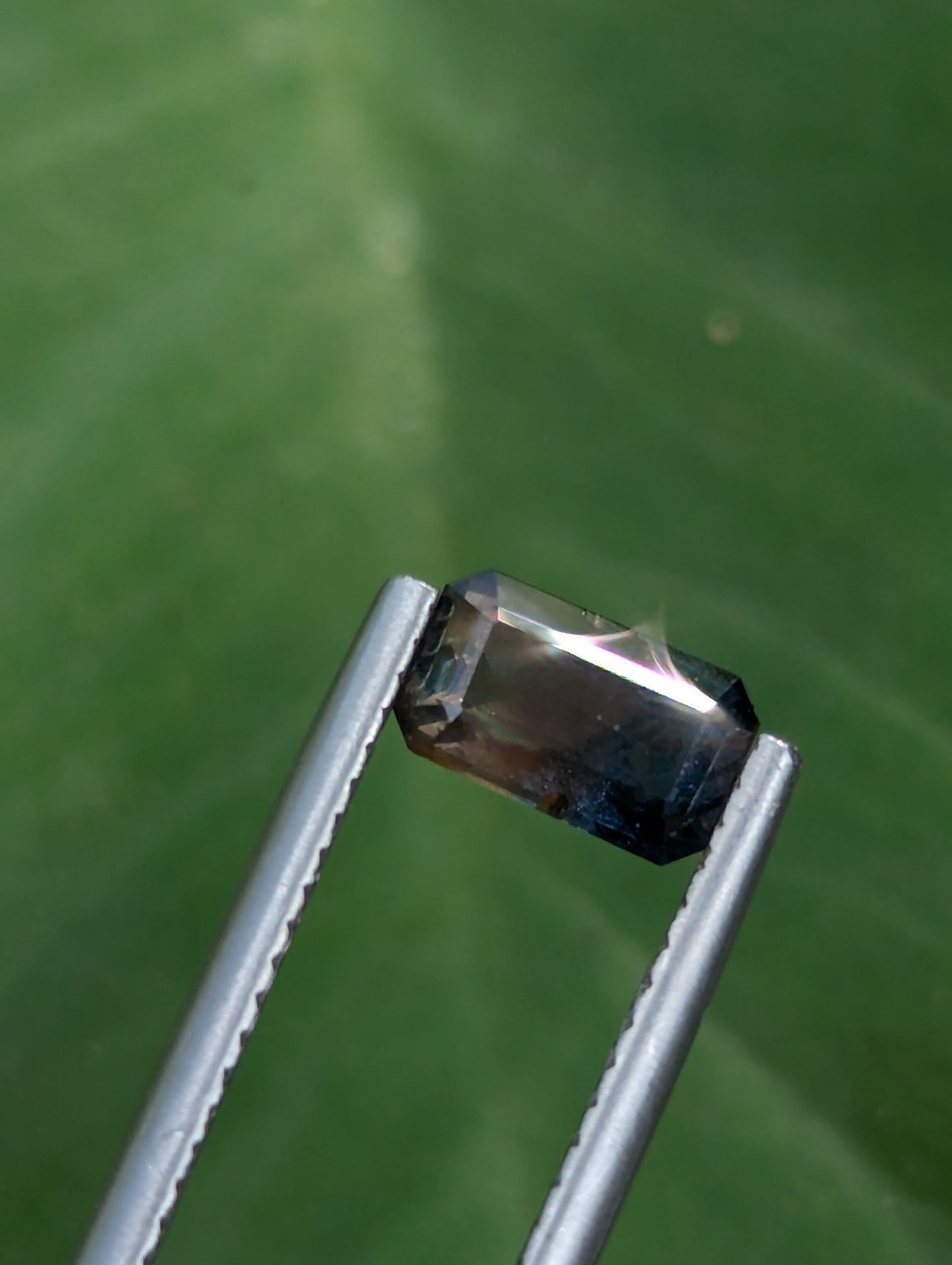 Natural Bi-Colour Sapphire 1.13 Ct Rectangle Cushion Cut Copper Blue Loose Gemstone
