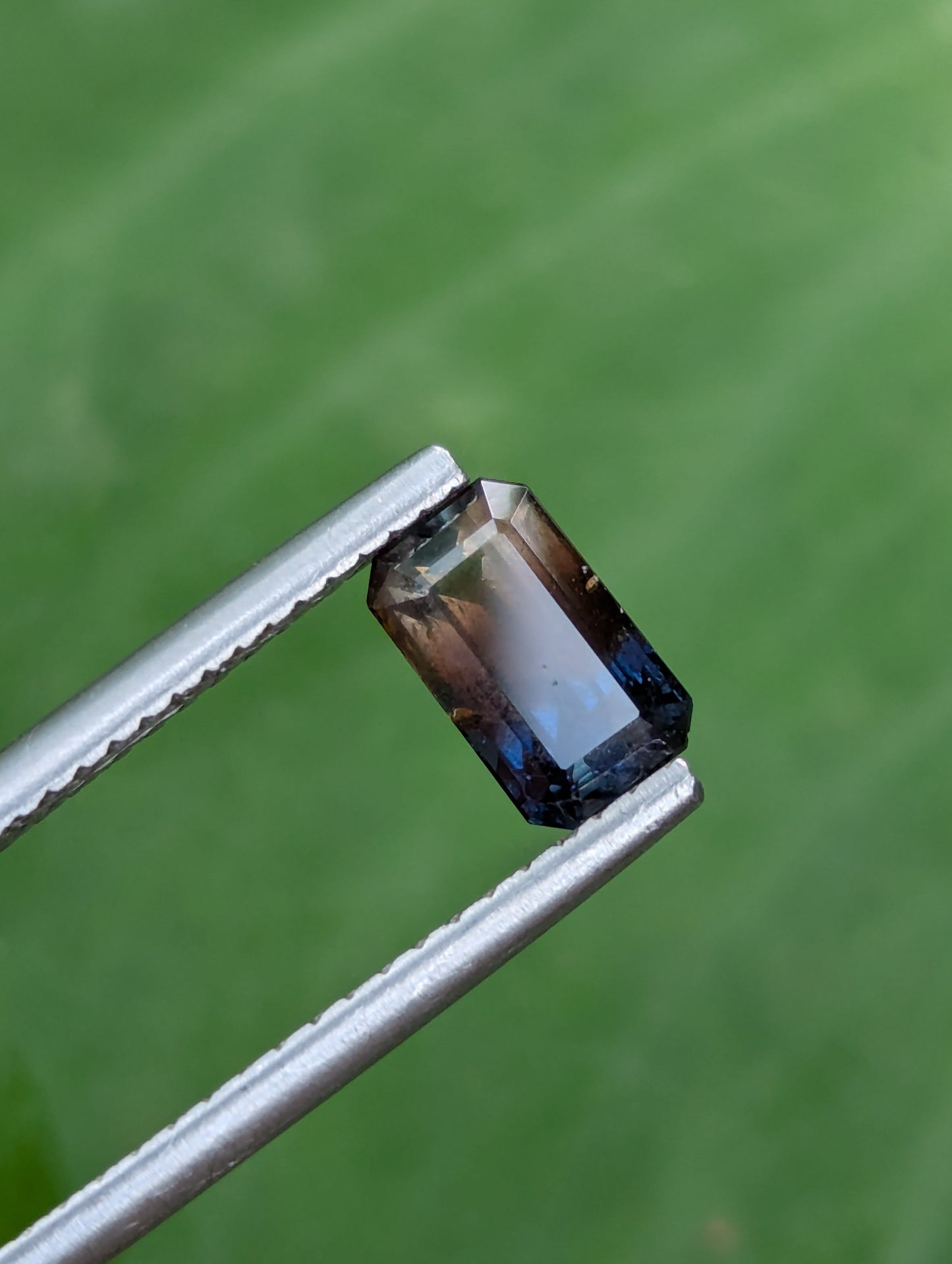 Natural Bi-Colour Sapphire 1.13 Ct Rectangle Cushion Cut Copper Blue Loose Gemstone