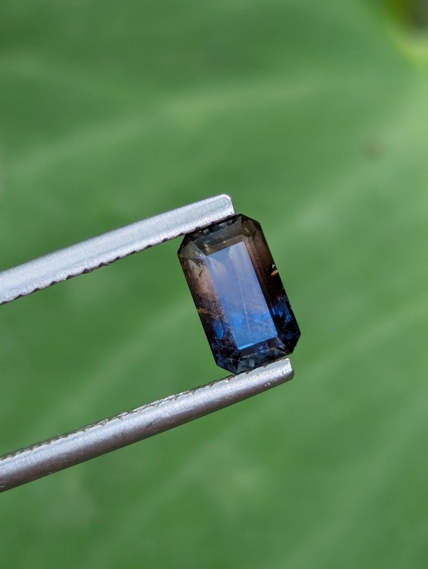 Natural Bi-Colour Sapphire 1.13 Ct Rectangle Cushion Cut Copper Blue Loose Gemstone