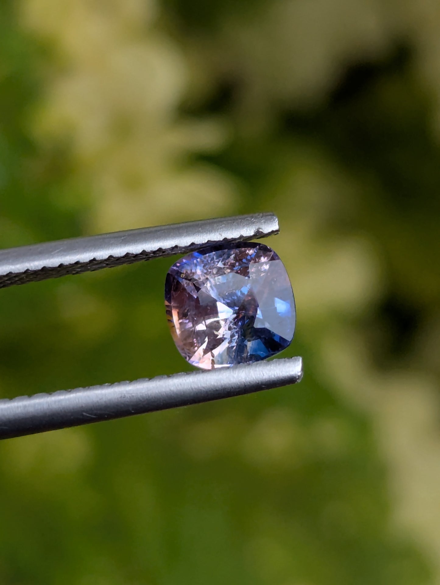 Natural Bicolour Sapphire 1.28 Ct Cushion Cut – Blue & Sunset Tone