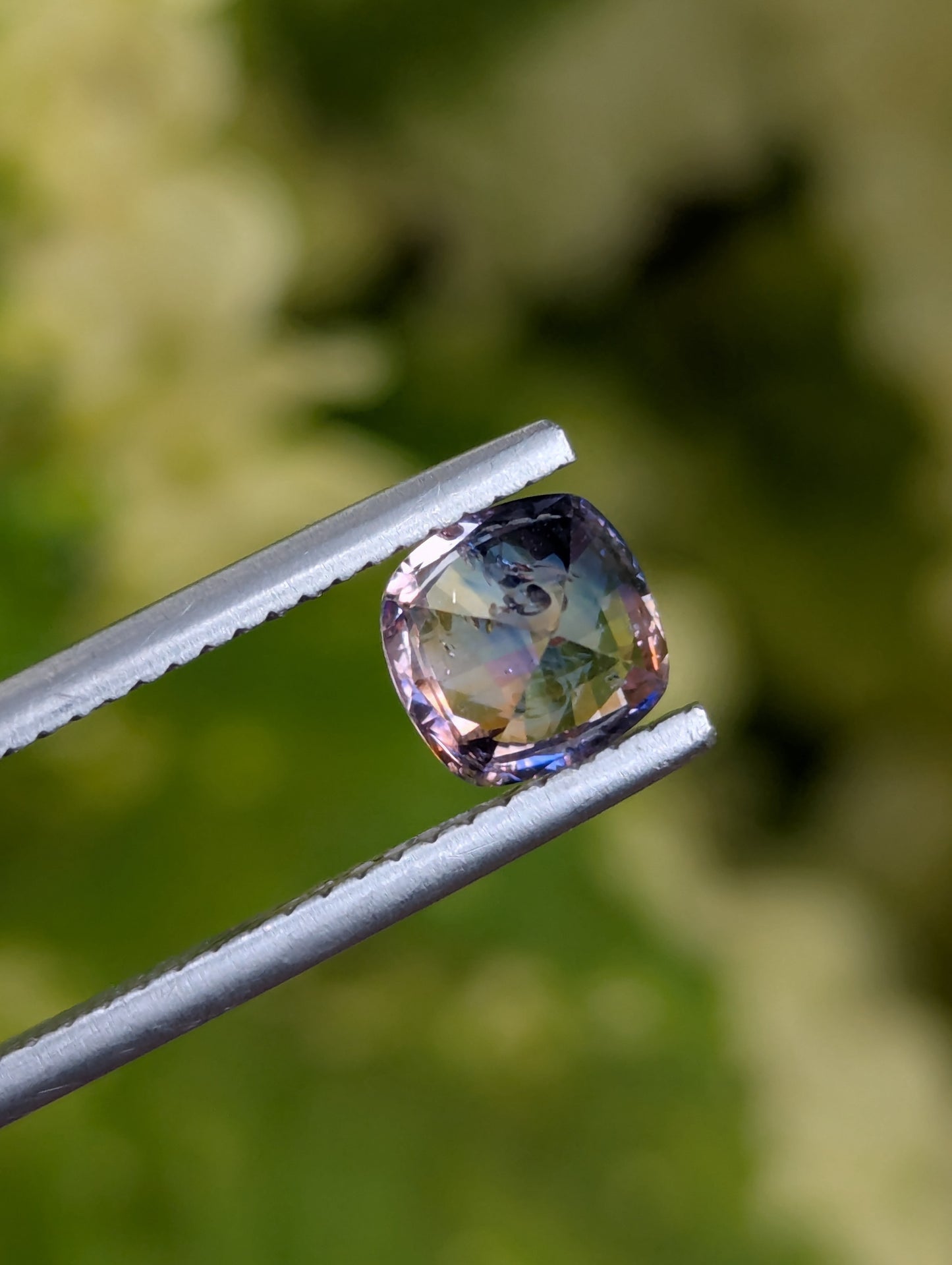 Natural Bicolour Sapphire 1.28 Ct Cushion Cut – Blue & Sunset Tone