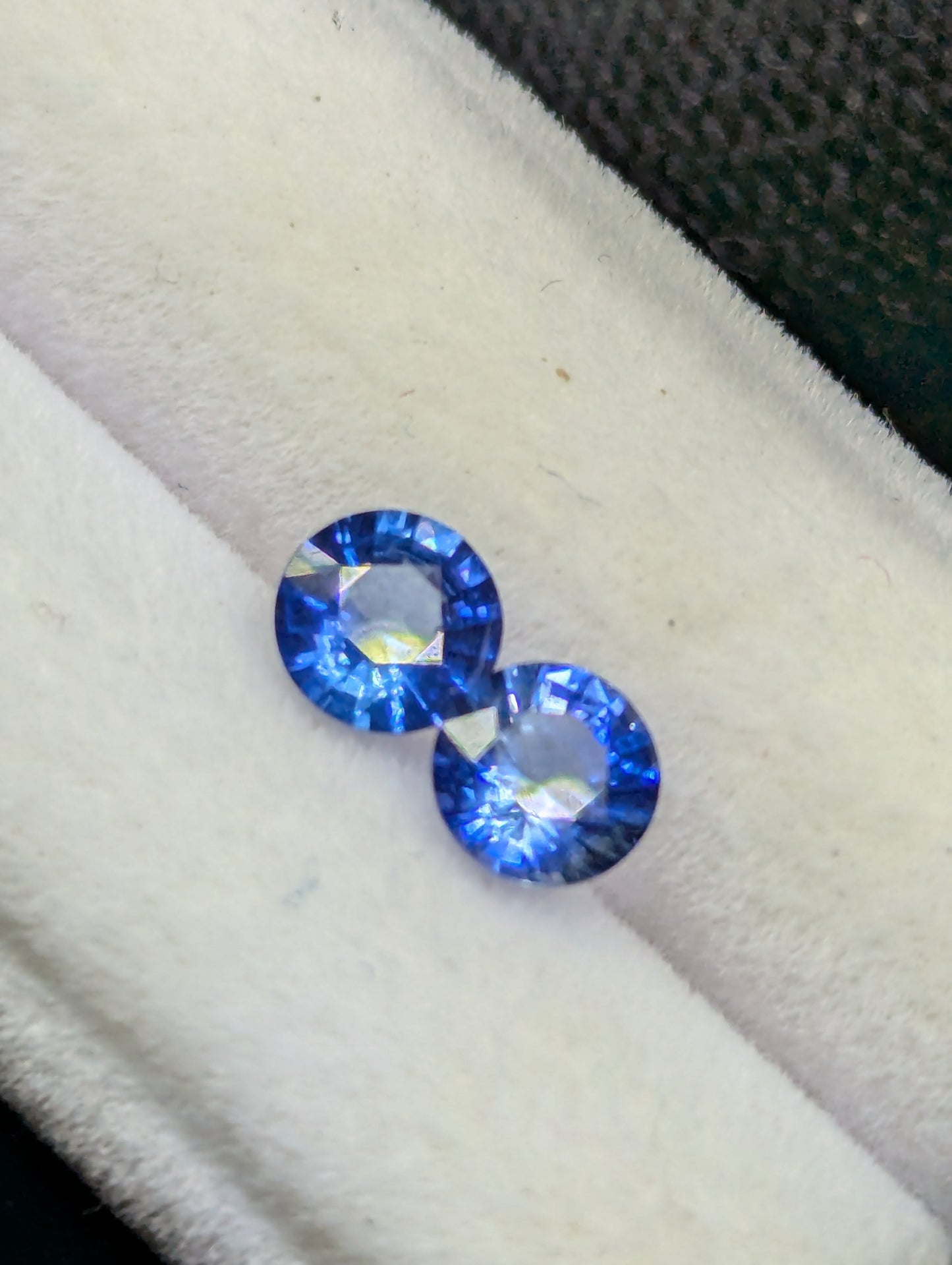 Natural Ceylon Blue Sapphire Pair 1.10Ct Round 5.1mm | Clean Matching Heated Sapphire Gemstones | Sri Lanka Rathnapura Origin