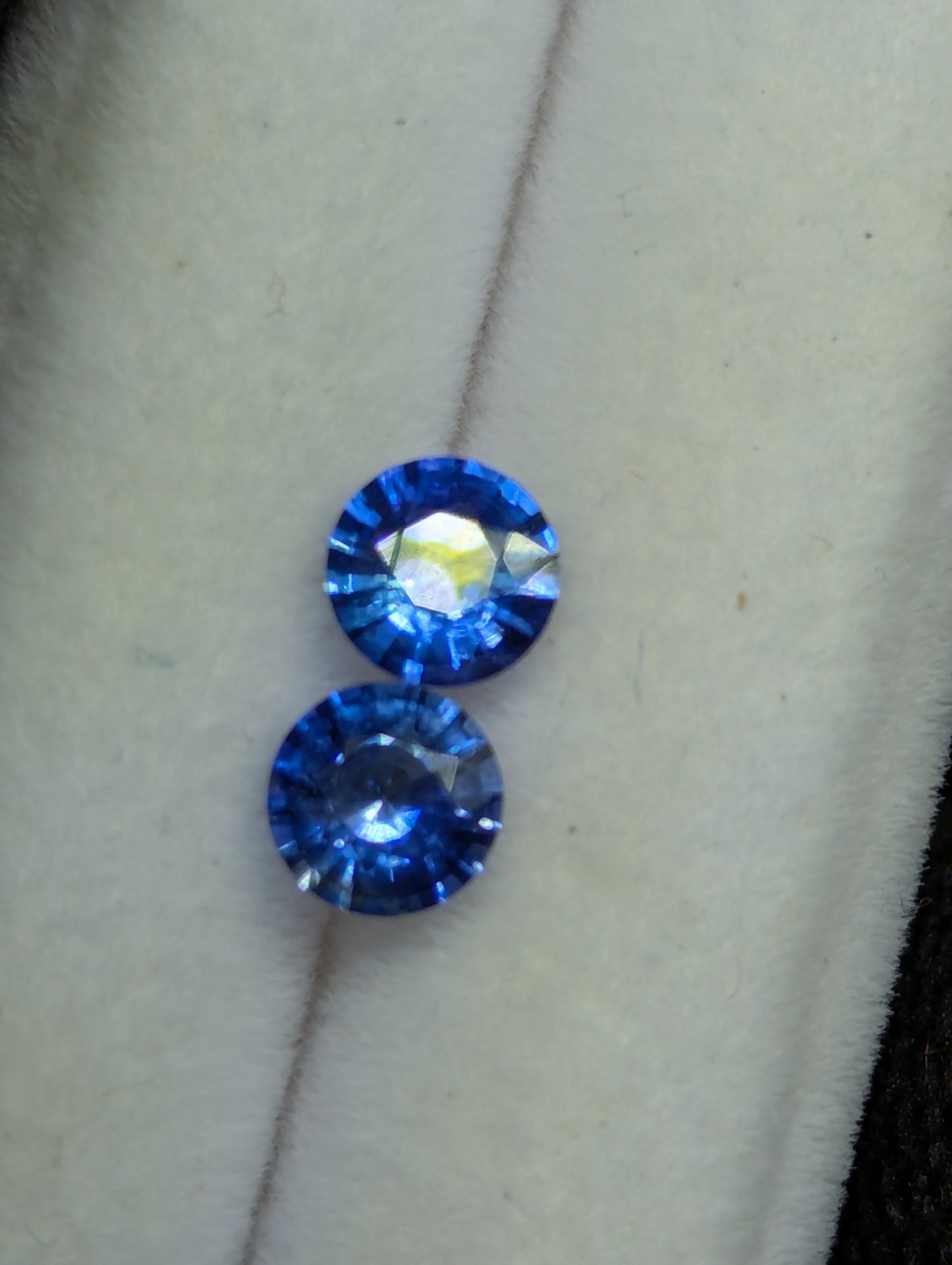Natural Ceylon Blue Sapphire Pair 1.10Ct Round 5.1mm | Clean Matching Heated Sapphire Gemstones | Sri Lanka Rathnapura Origin