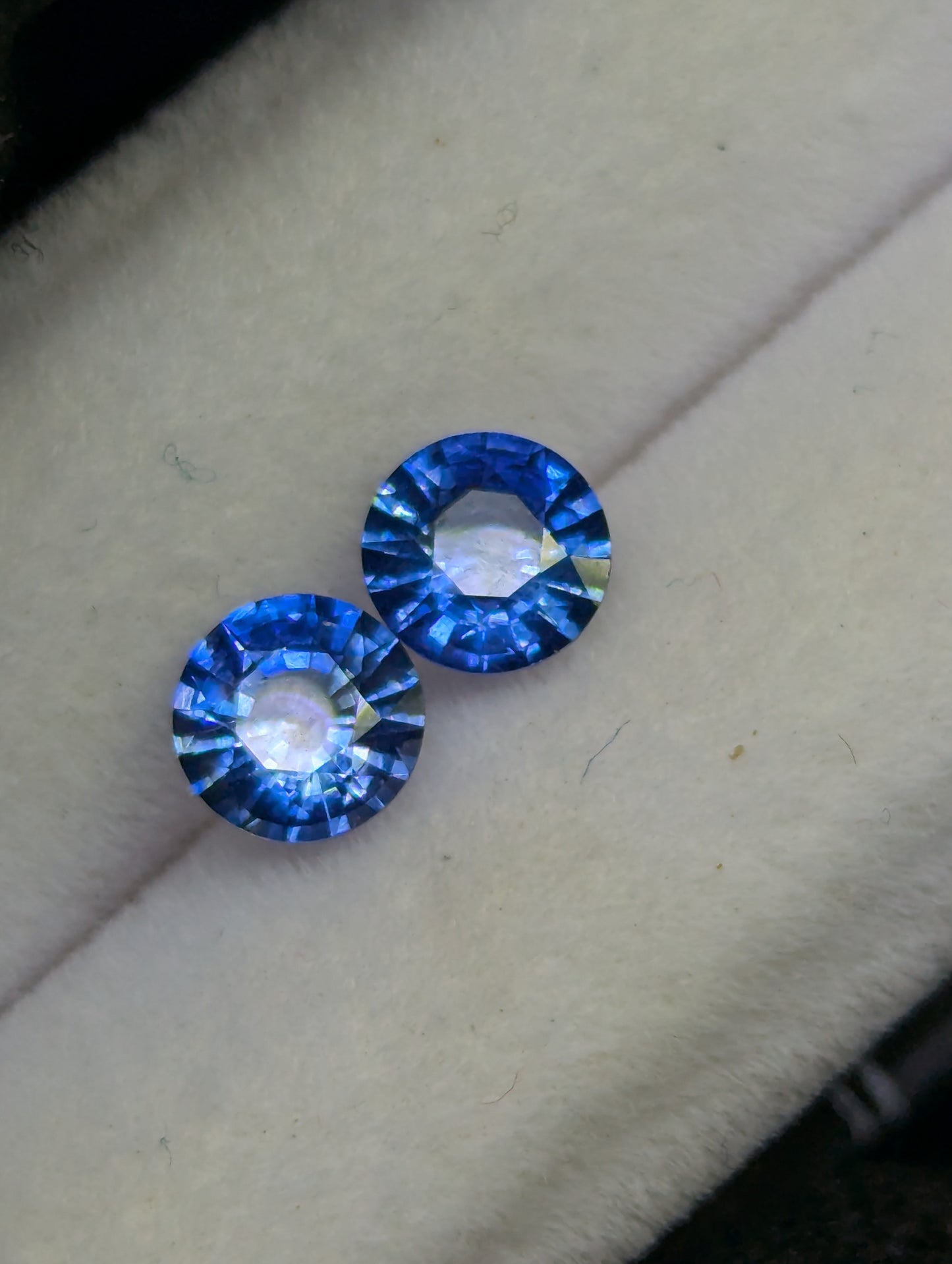 Natural Ceylon Blue Sapphire Pair 1.10Ct Round 5.1mm | Clean Matching Heated Sapphire Gemstones | Sri Lanka Rathnapura Origin