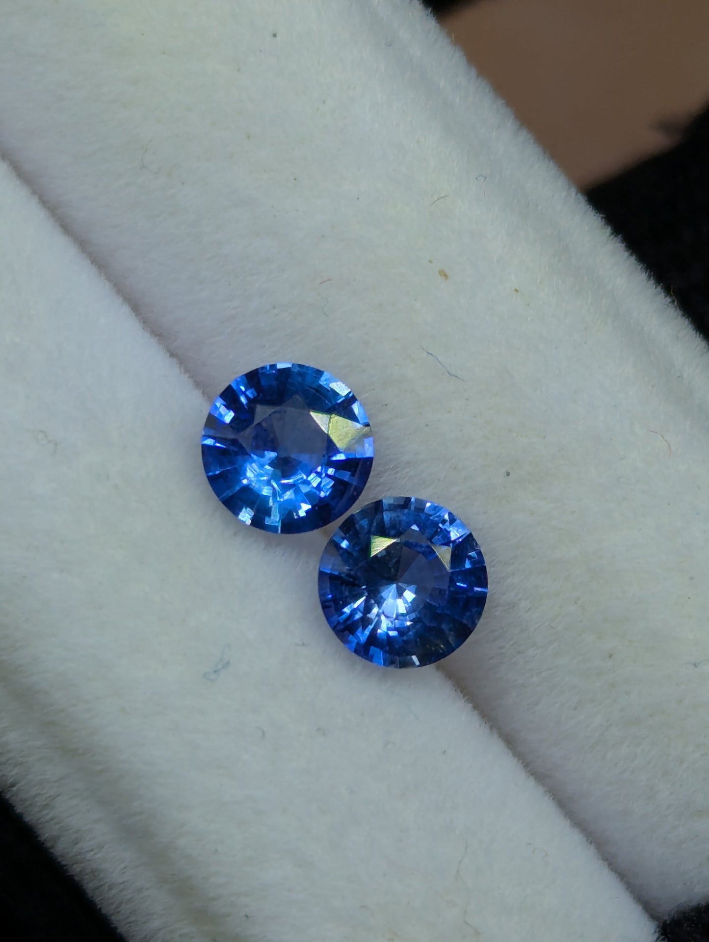 Natural Ceylon Blue Sapphire Pair 1.10Ct Round 5.1mm | Clean Matching Heated Sapphire Gemstones | Sri Lanka Rathnapura Origin