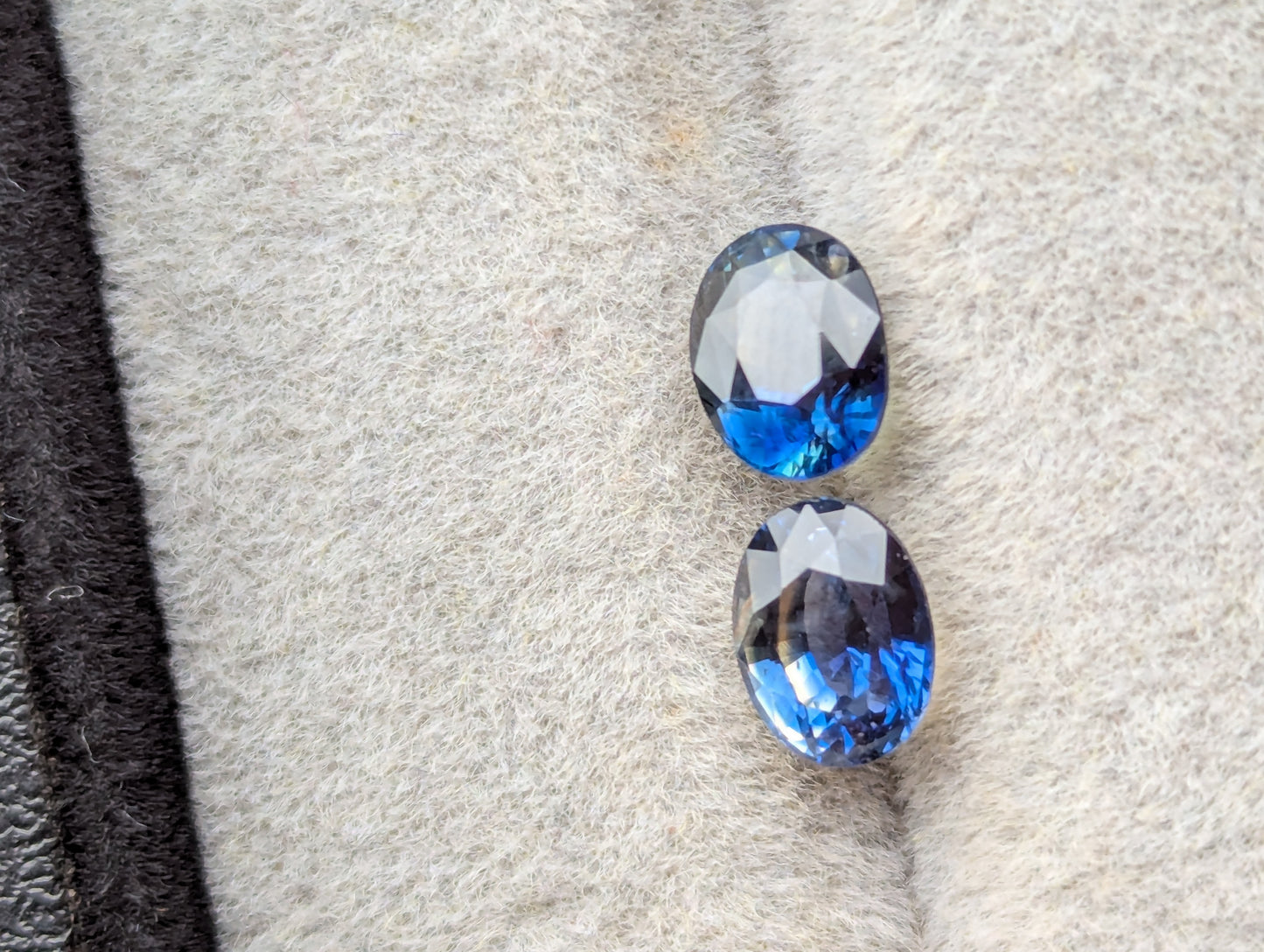 Natural Bi-Color Sapphire Pair 2.08ct | Rare Ceylon Blue Yellow Sapphire Matching Pair | Oval Eye Clean Loose Gemstones for Earrings Jewelry Making