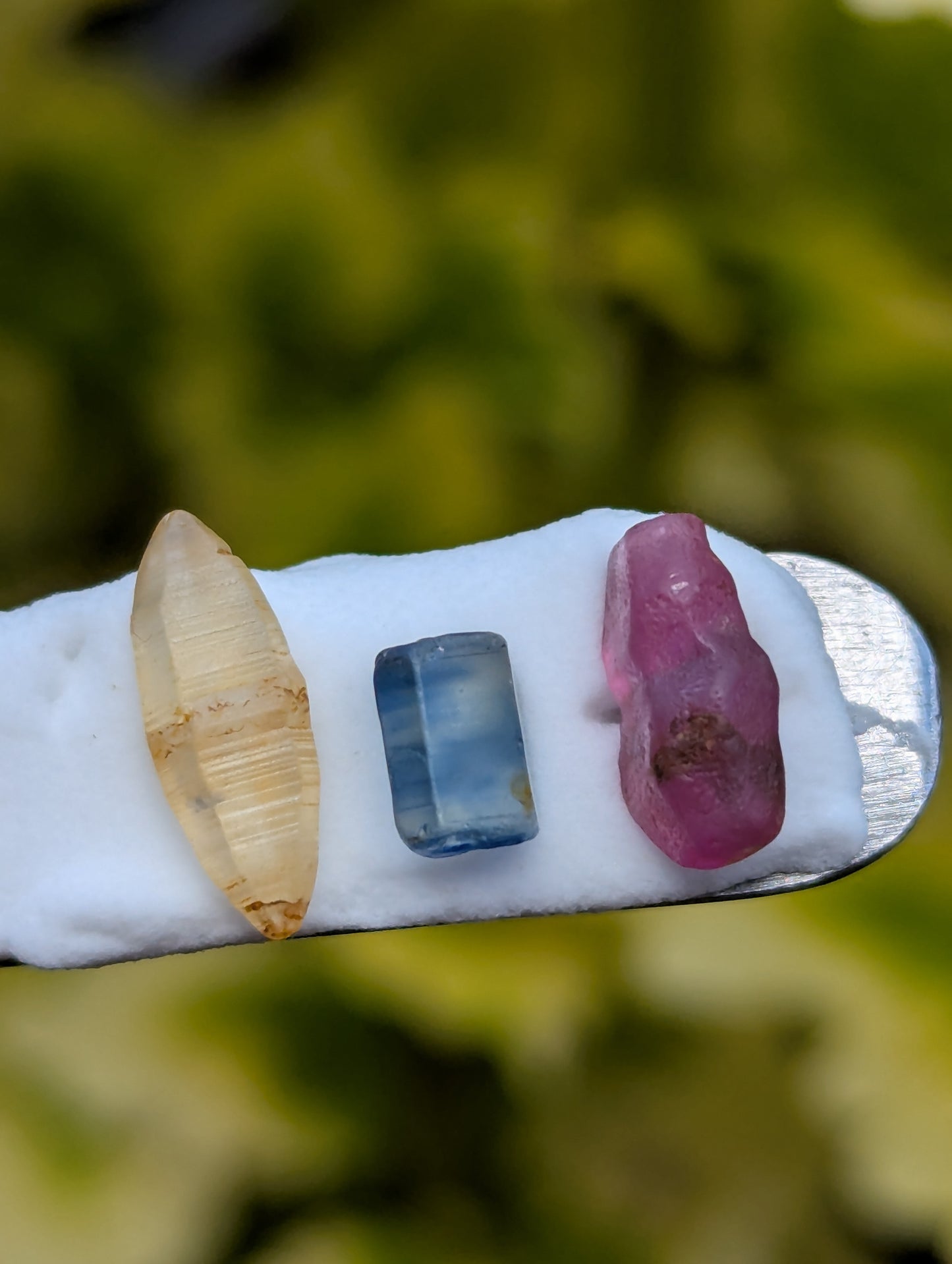Natural Unheated Sapphire Crystal Trio 5.91 Ct | Blue Pink Yellow Ceylon Sapphire Crystals | Untreated Raw Gemstones | Collector Specimens