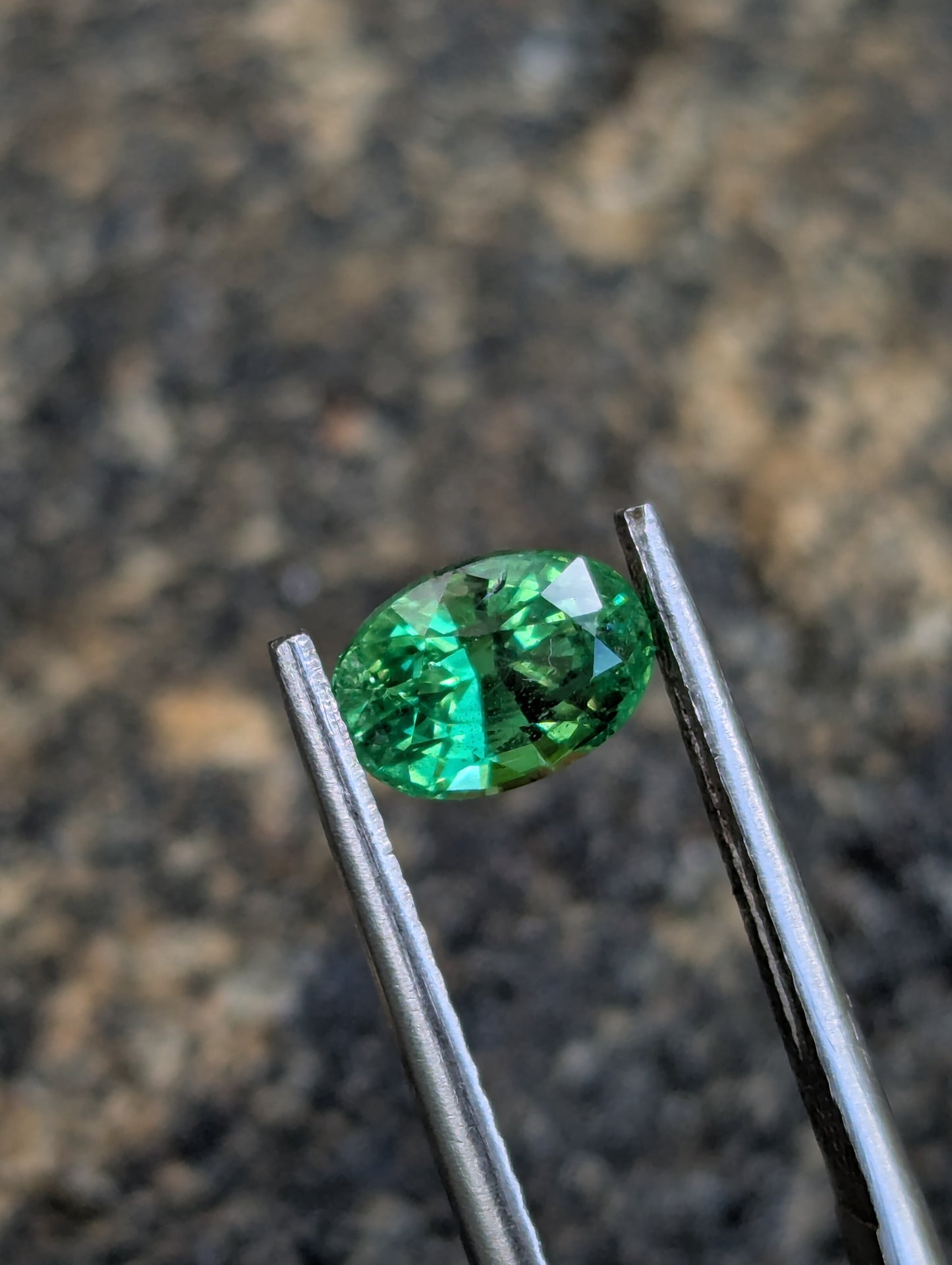 Natural Tsavorite Garnet 1.55 Carat Oval Cut Green Gemstone