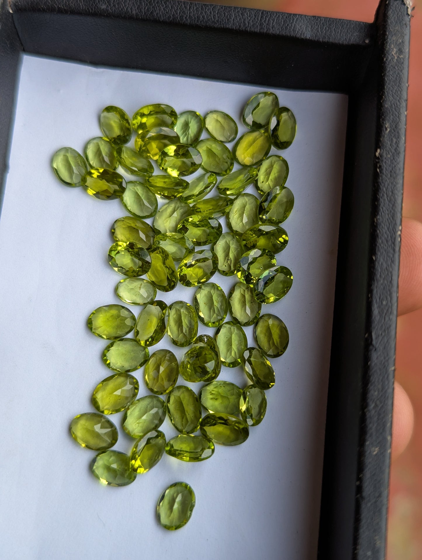 Natural Peridot Parcel – 60 Carats | 56 Oval Cut Gemstones | VVS–VS Clarity