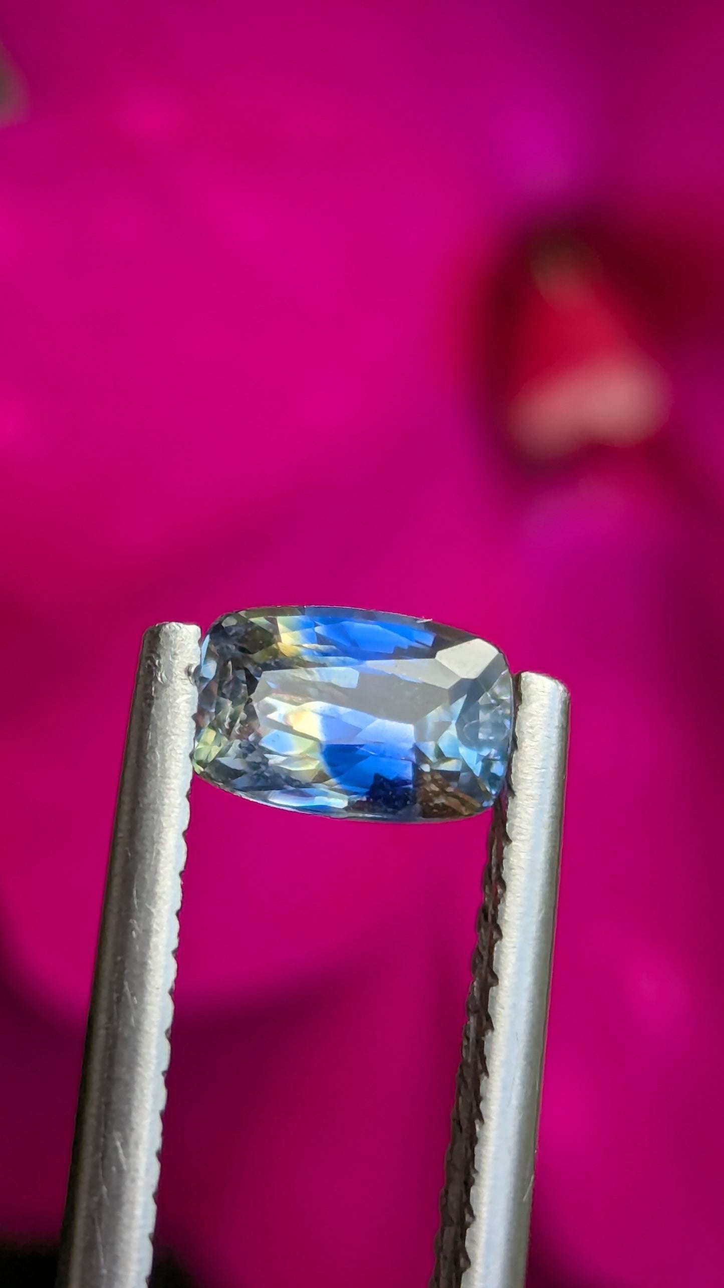 Natural Ceylon Bi-Color Sapphire 0.80 Ct Cushion Cut | Blue & Yellow Heated Sapphire