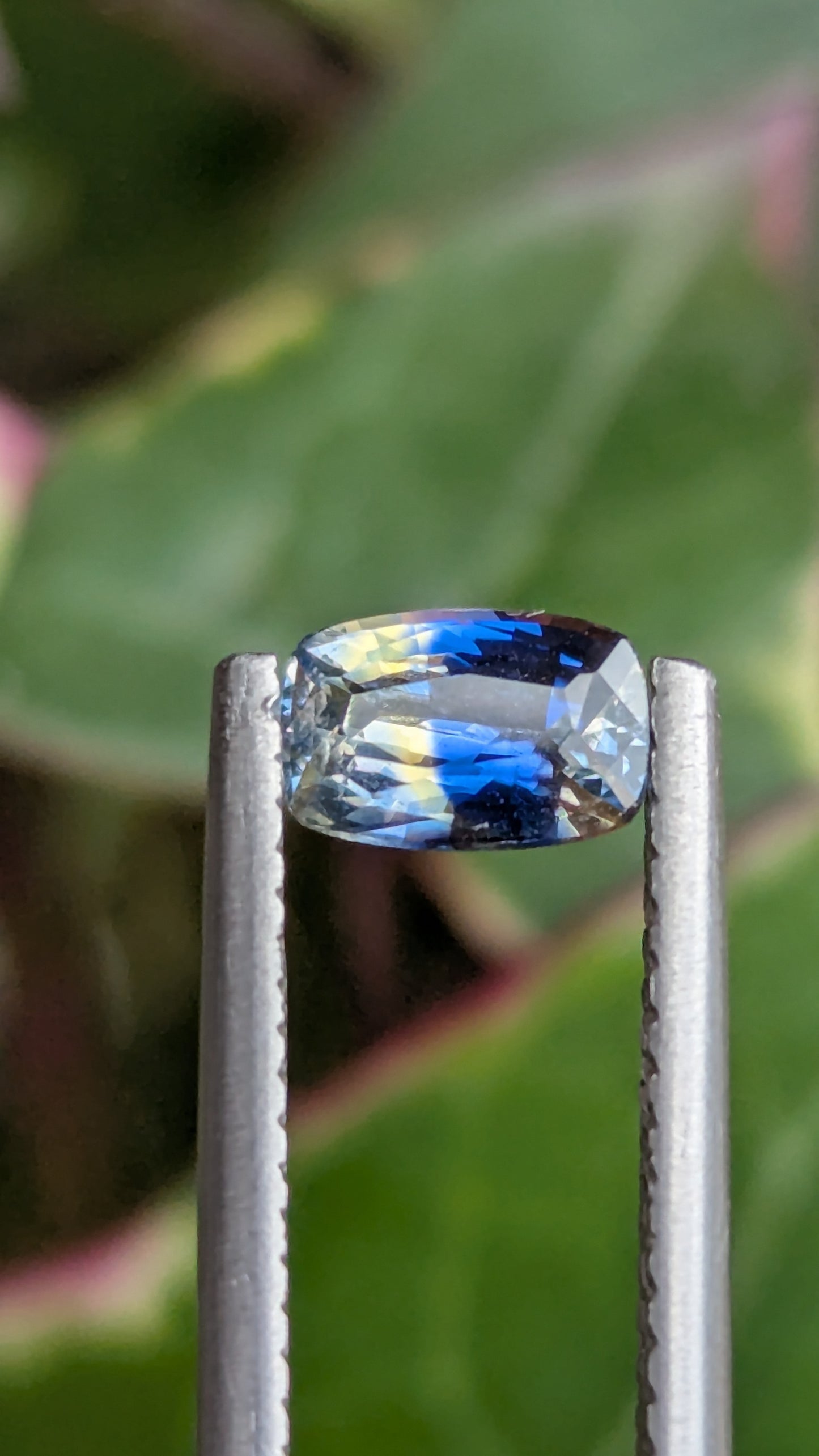 Natural Ceylon Bi-Color Sapphire 0.80 Ct Cushion Cut | Blue & Yellow Heated Sapphire