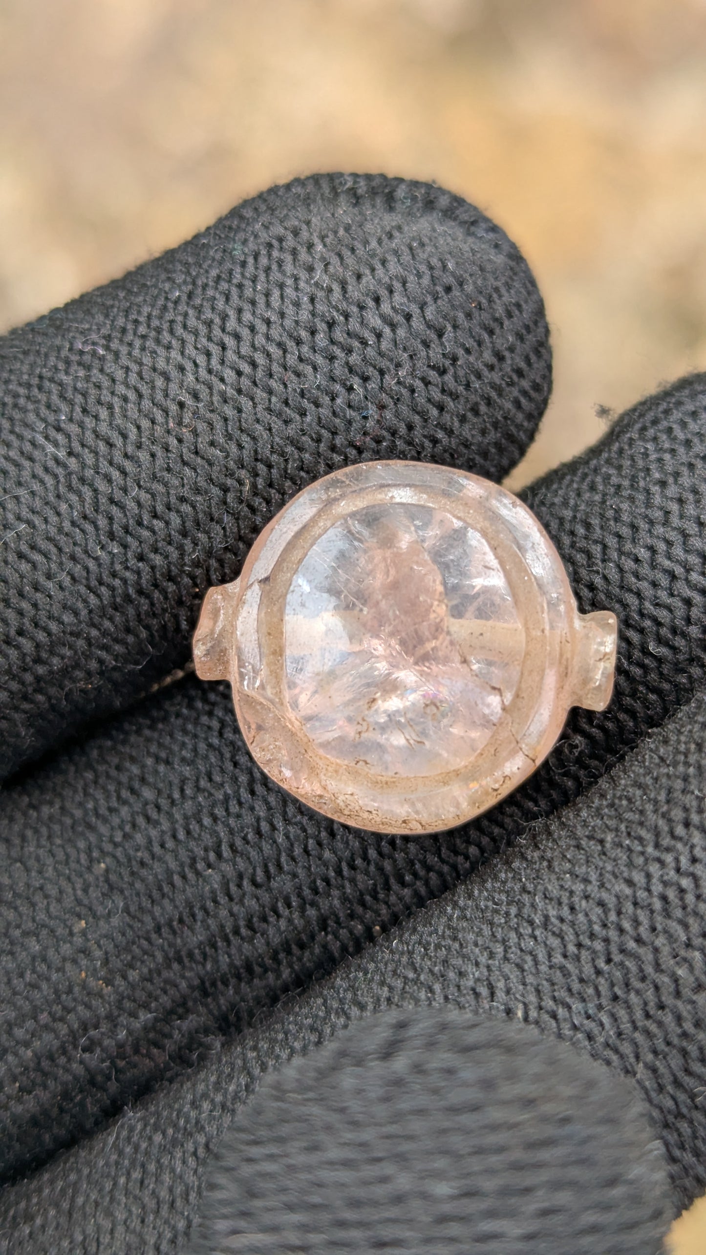 Natural Transparent Rose Quartz Hand-Carved Mukkuru Bead | 25.00 ct | One-of-a-Kind Sri Lankan Collector's Gem