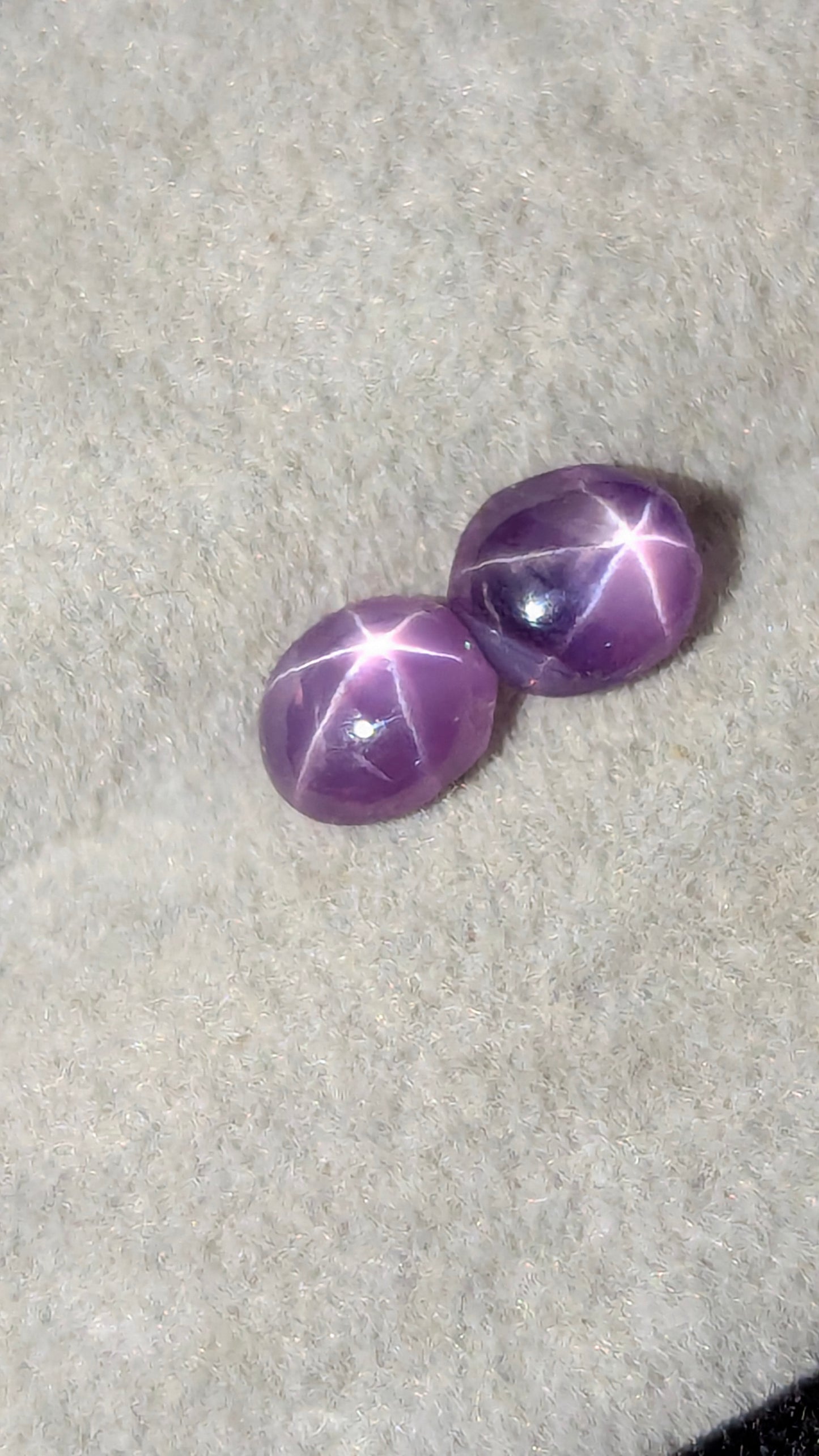 Natural Ceylon Purple Star Sapphire Pair 1.21 Ct – Unheated 4.7mm