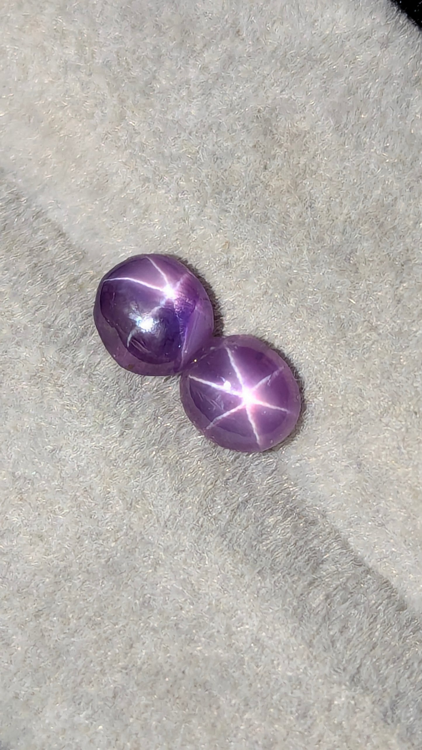 Natural Ceylon Purple Star Sapphire Pair 1.21 Ct – Unheated 4.7mm