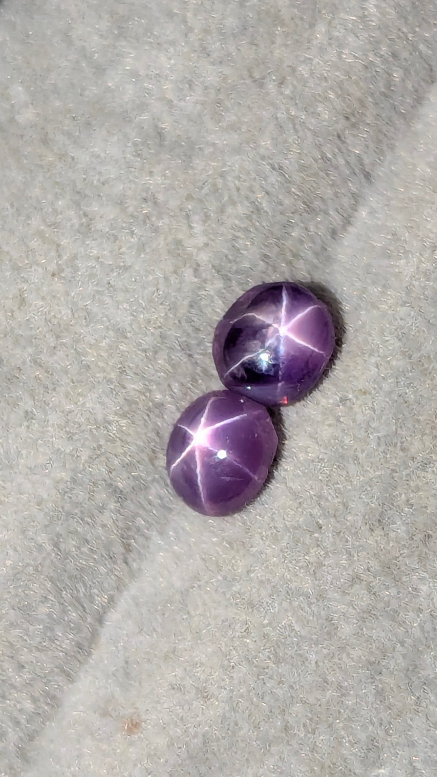 Natural Ceylon Purple Star Sapphire Pair 1.21 Ct – Unheated 4.7mm