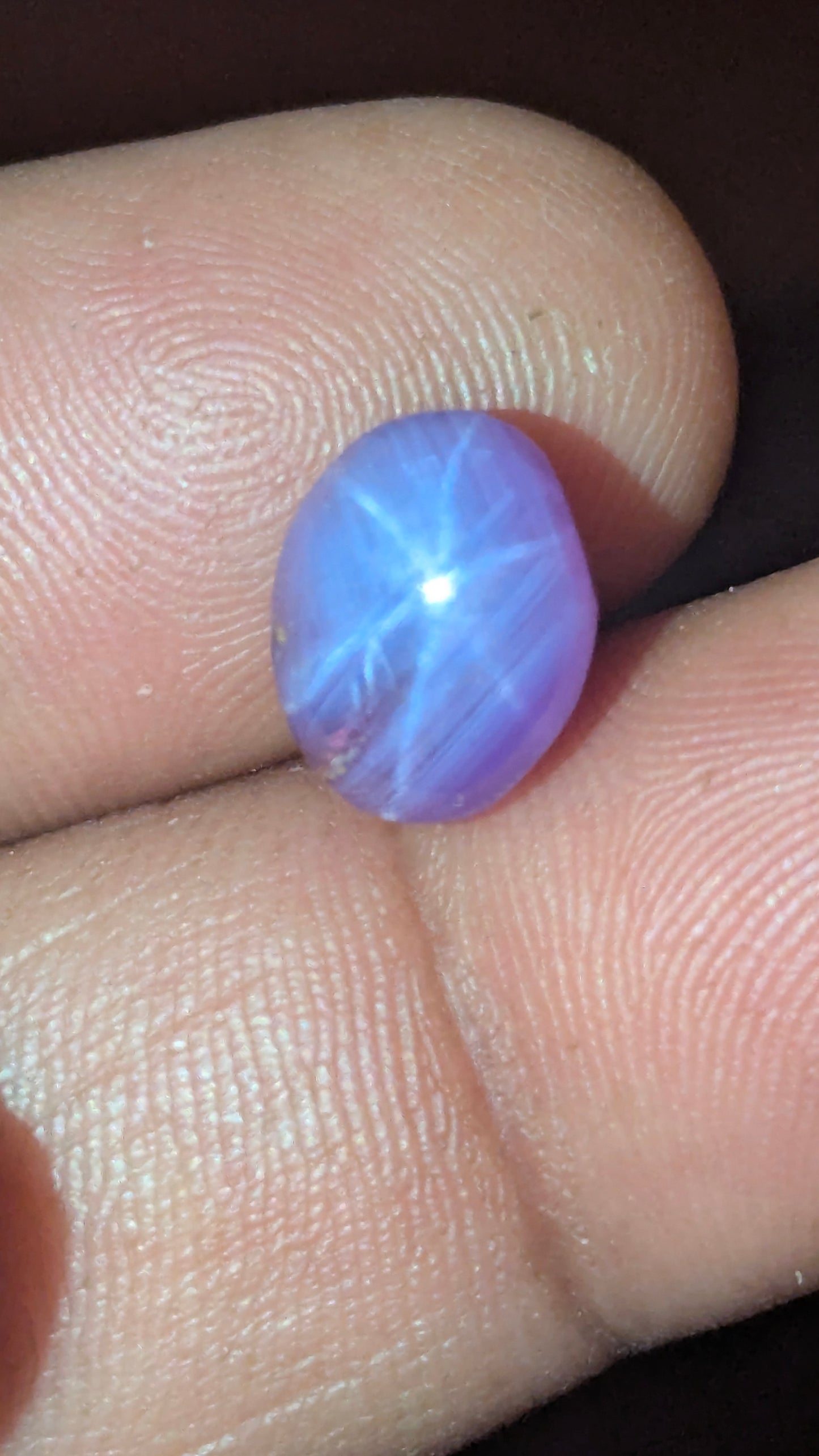 Natural 6-Ray Blue-Violet Star Sapphire 6.48 Ct | Unheated | Sri Lanka