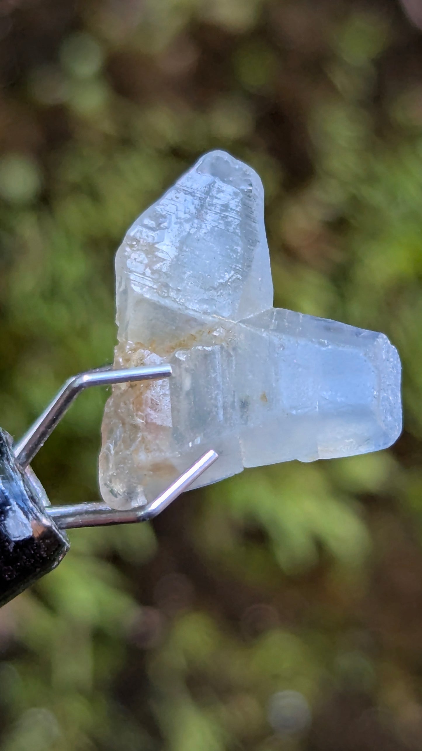 Natural Pale Blue Geuda Sapphire Crystal – 4.45 ct Twin Crystal | Unheated Ceylon Sapphire