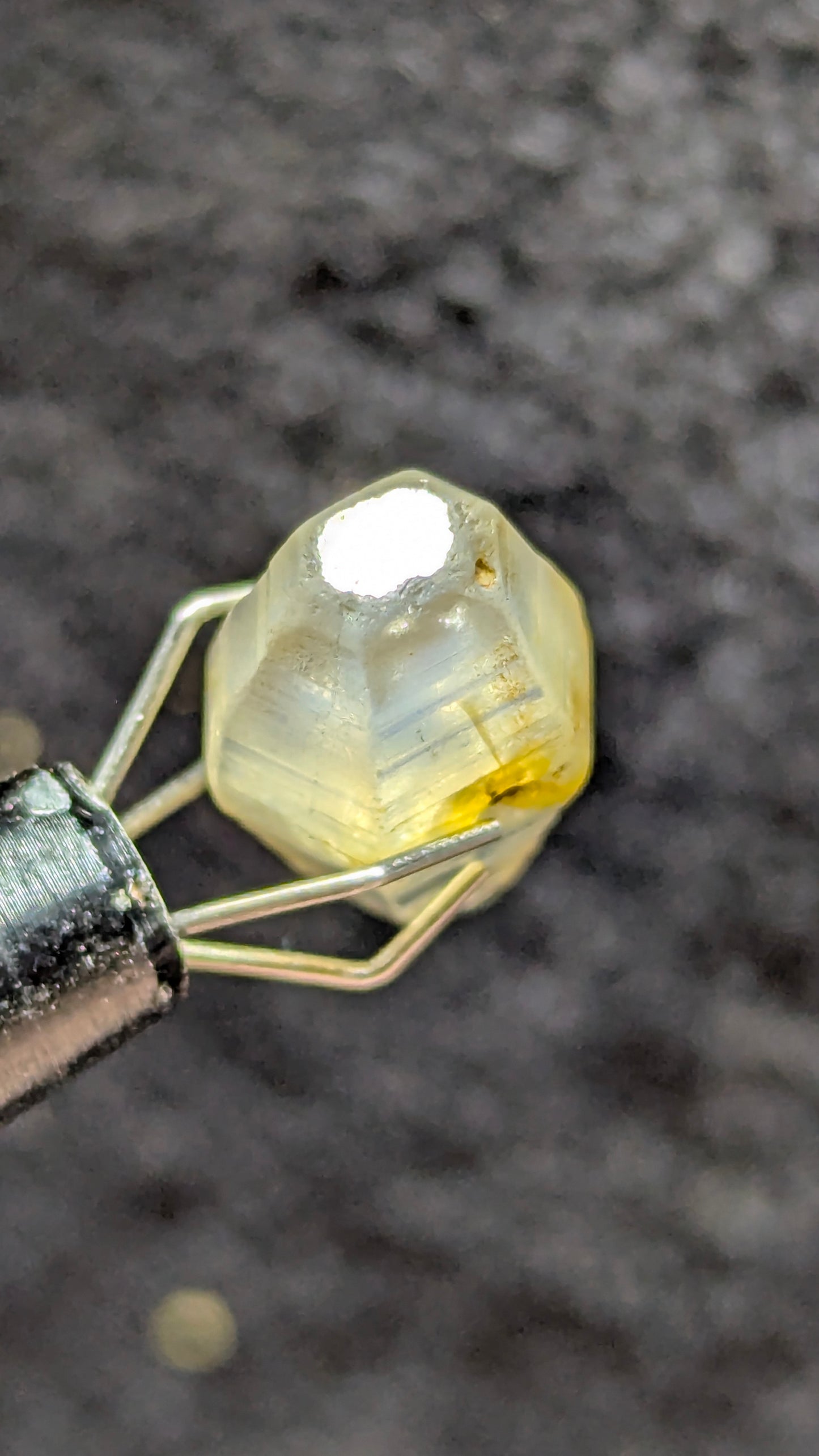 Natural Sapphire Crystal – 7.77 ct Blue Geuda Core with Yellow Tint | Unheated Ceylon Crystal