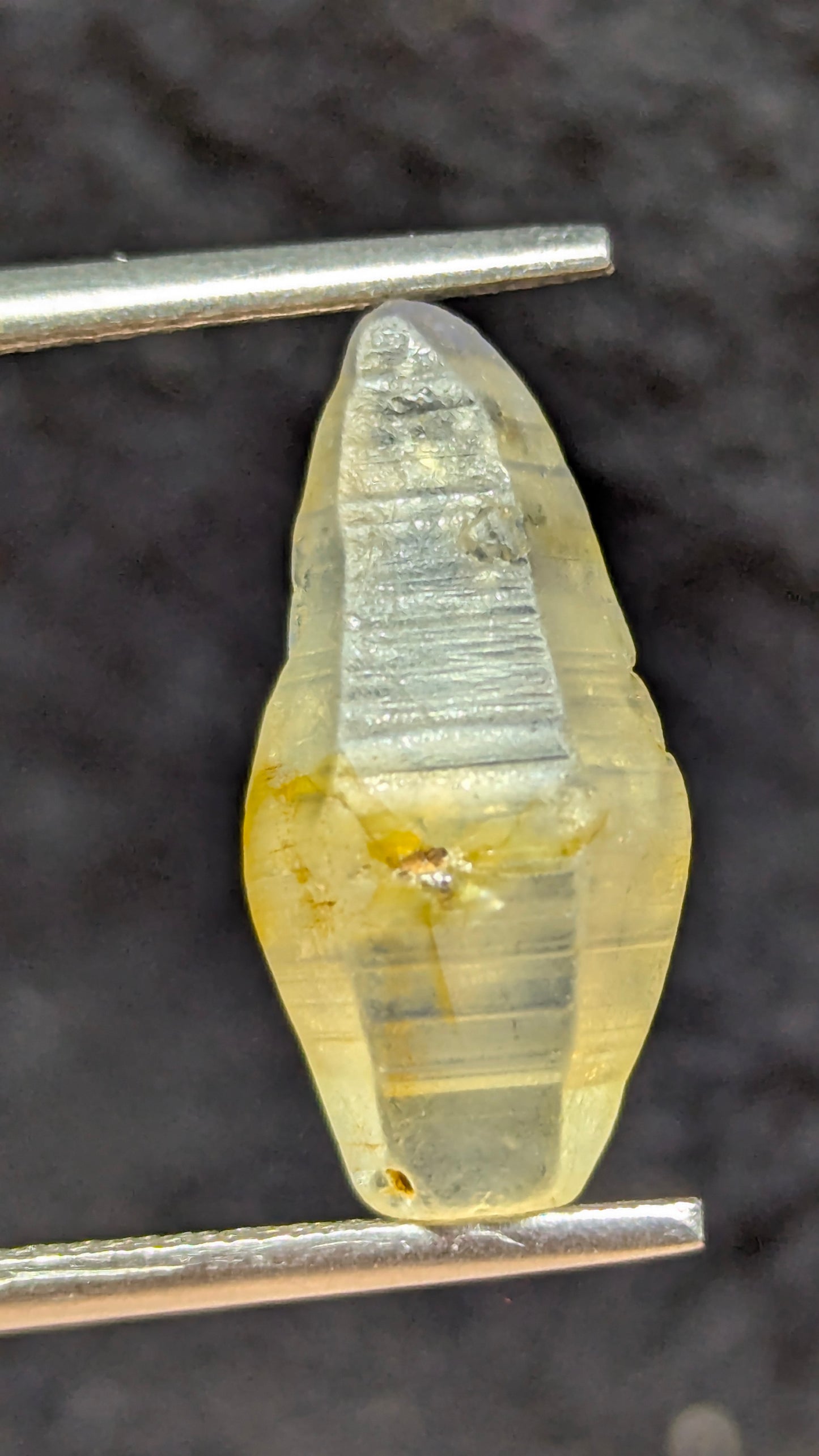 Natural Sapphire Crystal – 7.77 ct Blue Geuda Core with Yellow Tint | Unheated Ceylon Crystal