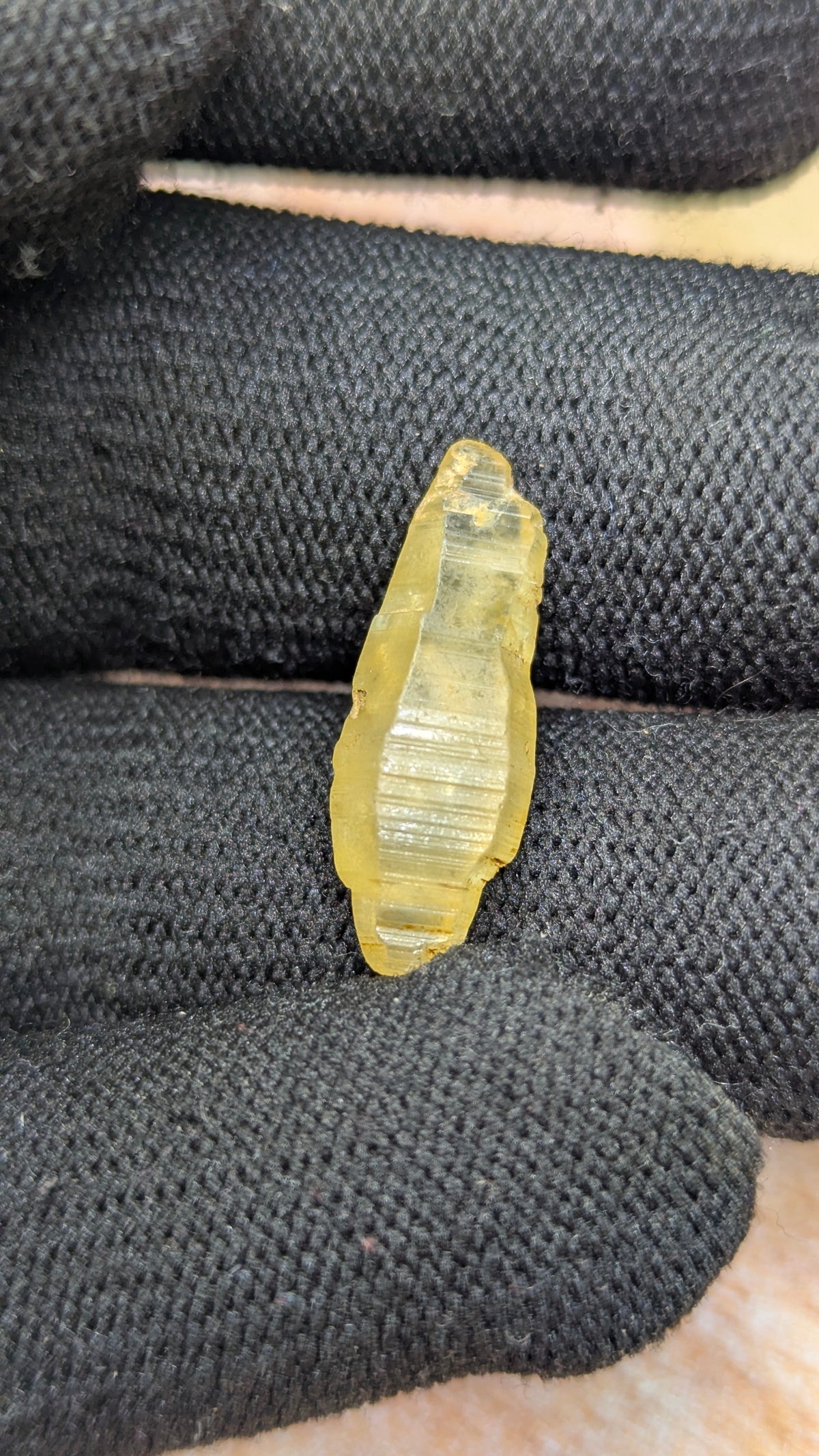 Natural Yellow Sapphire Crystal – 12.44 ct Elongated Form | Unheated Ceylon Crystal | Rakwana Sri Lanka