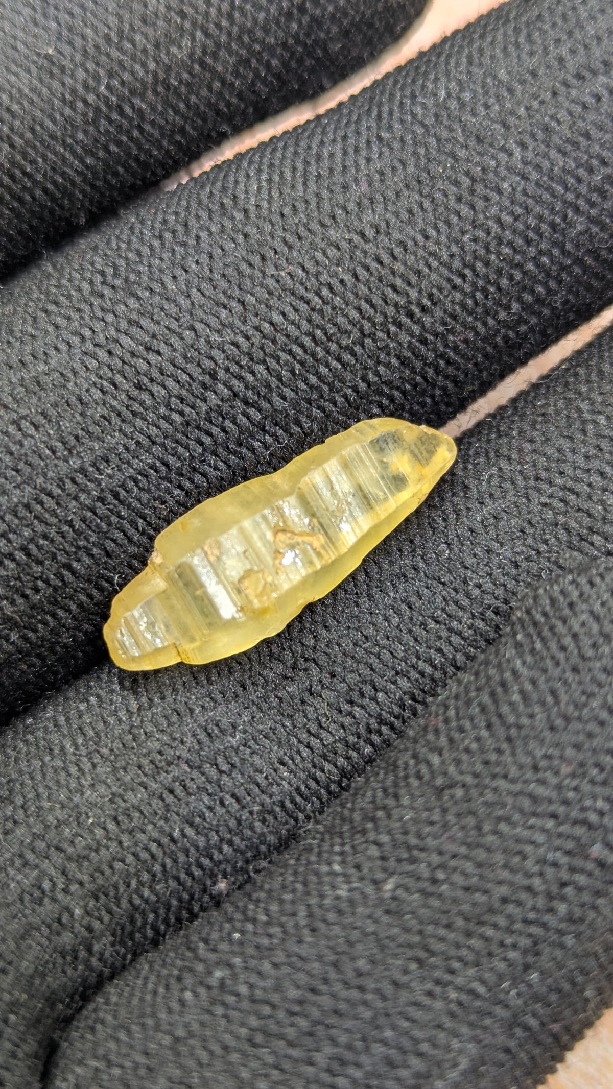 Natural Yellow Sapphire Crystal – 12.44 ct Elongated Form | Unheated Ceylon Crystal | Rakwana Sri Lanka