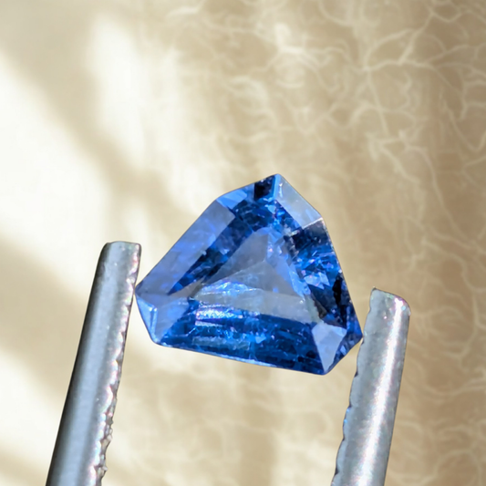 0.61ct Triangle Cut Natural Blue Sapphire – Precision Cut Ceylon Gemstone