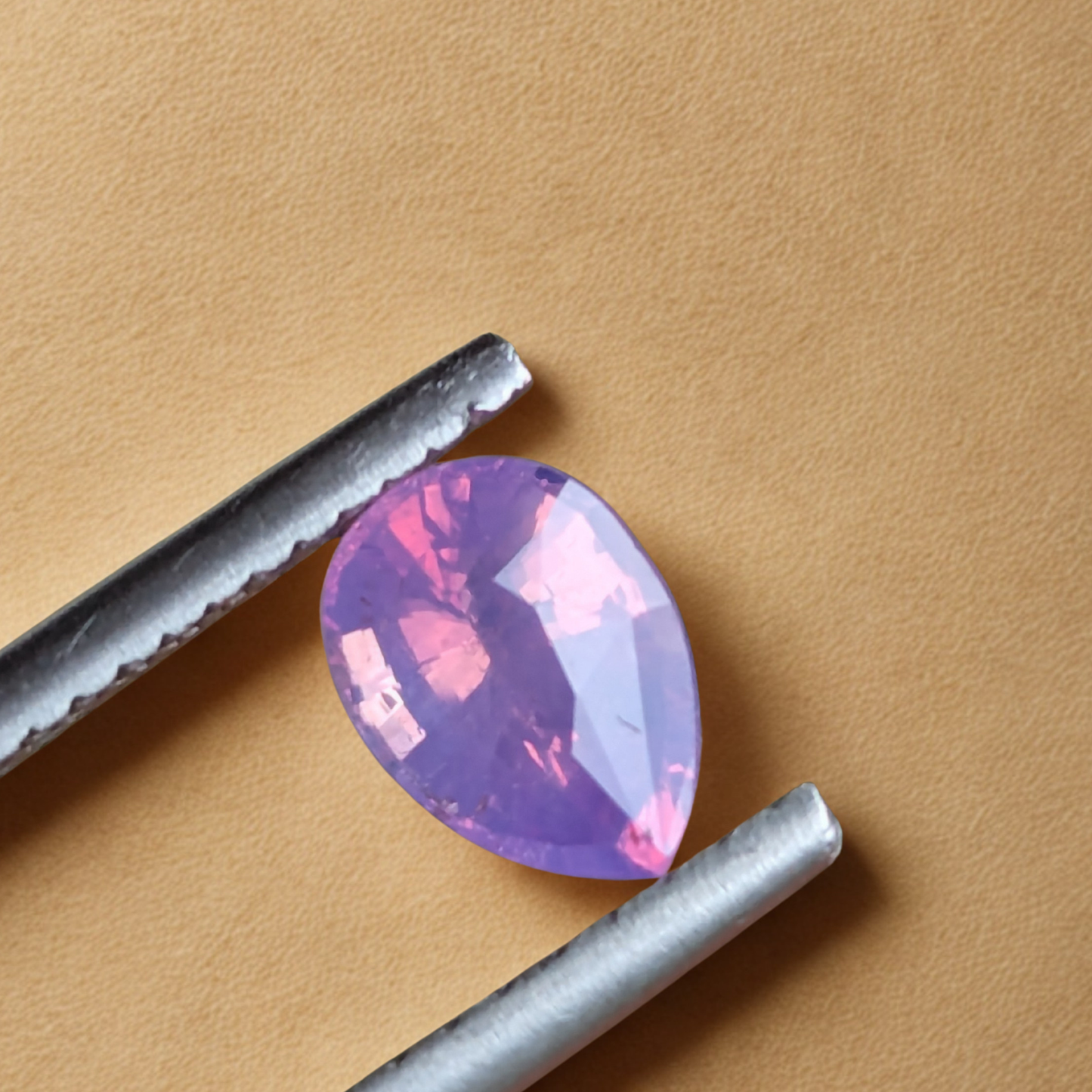 Natural Unheated Padparadscha Sunset Sapphire 0.93ct Drop Shape VS Clarity | Silky Blue Tint | Eye Clean Ceylon Gemstone | Fine Jewelry Gem