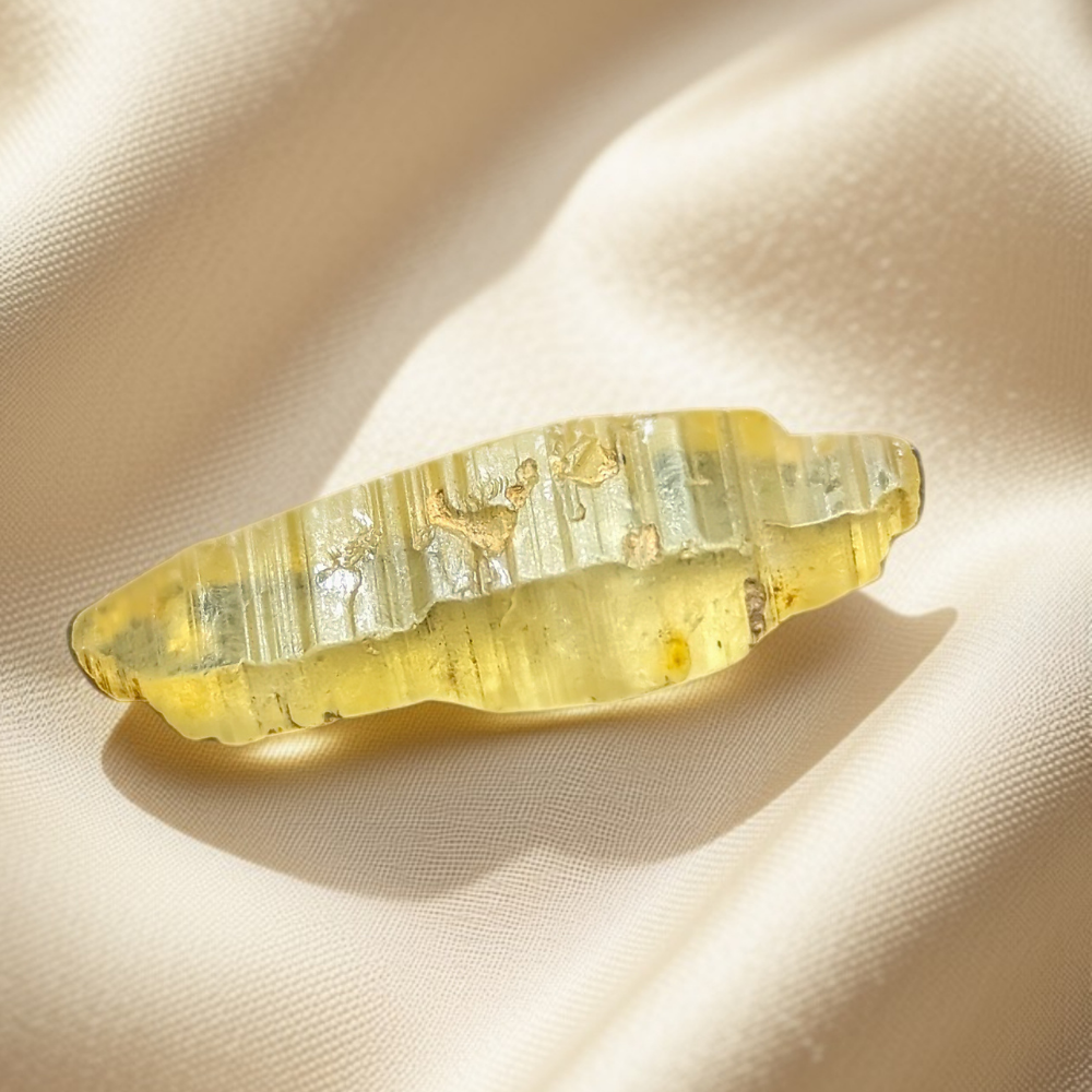 Natural Yellow Sapphire Crystal – 12.44 ct Elongated Form | Unheated Ceylon Crystal | Rakwana Sri Lanka