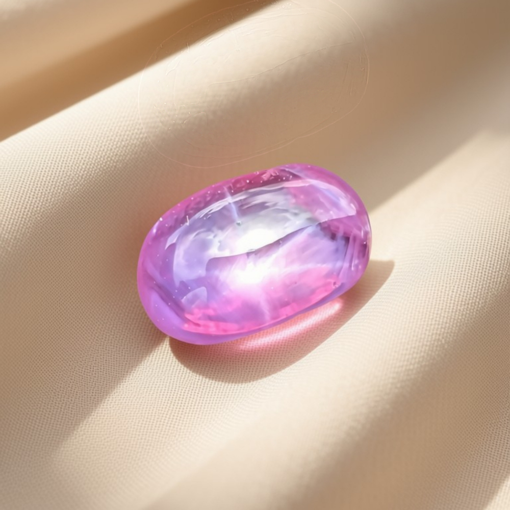 Natural Pink Star Sapphire 1.90ct – Untreated Oval Cabochon | Ceylon